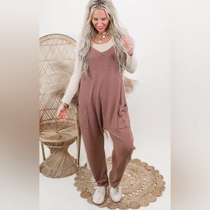 Ces Femme Tan Jumpsuit with Pockets